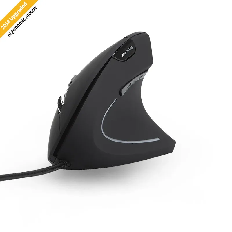 Проводная мышь 3200DPI со светодиодной подсветкой черная USB для бизнеса и офиса