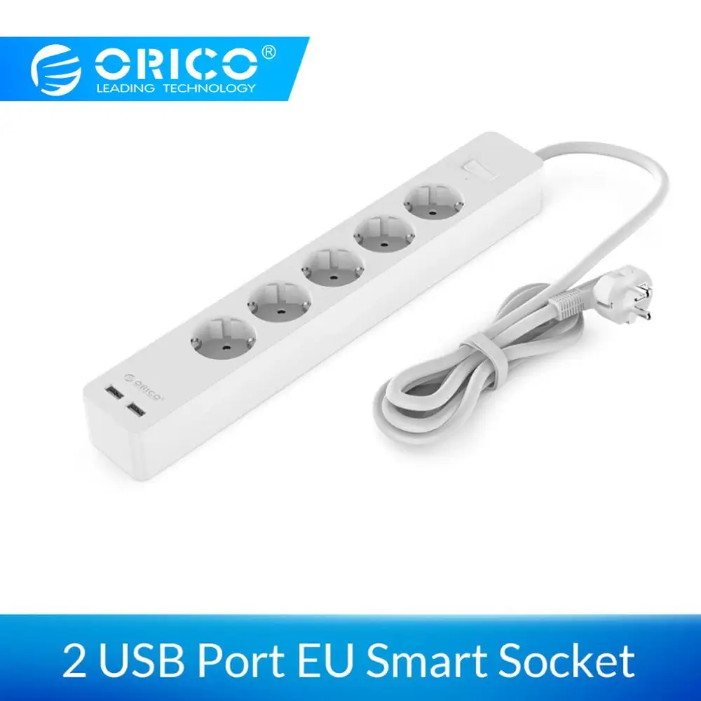 ORICO GPC Электрический разъем умная розетка с 2 USB порты и разъёмы умный розетка стандарта евроcоюза Adpter для дома коммерческих
