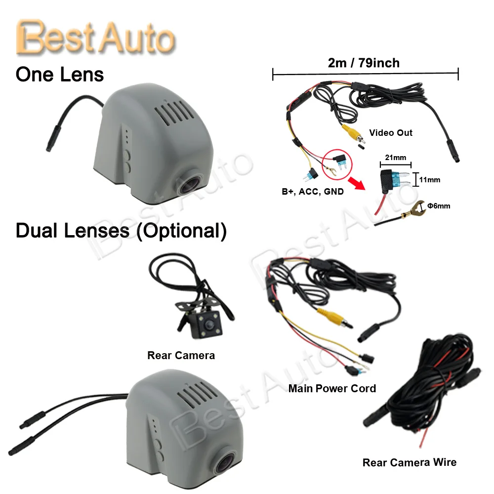 Автомобильный Wifi DVR для Audi A3 Хэтчбек 2015/A4L 2012 2013 2014 2015/A6L 2015/Q3 2014/Q5 2015 Скрытая