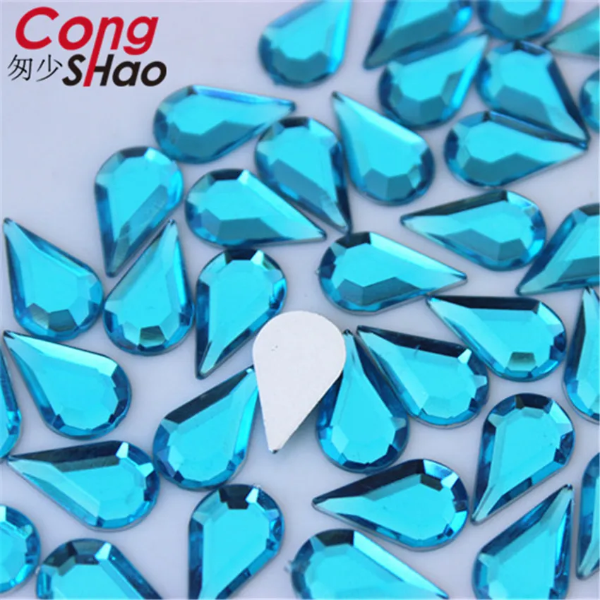 Cong Shao 300 шт. 8*13 мм цветные акриловые стразы с плоской задней стороны камни и