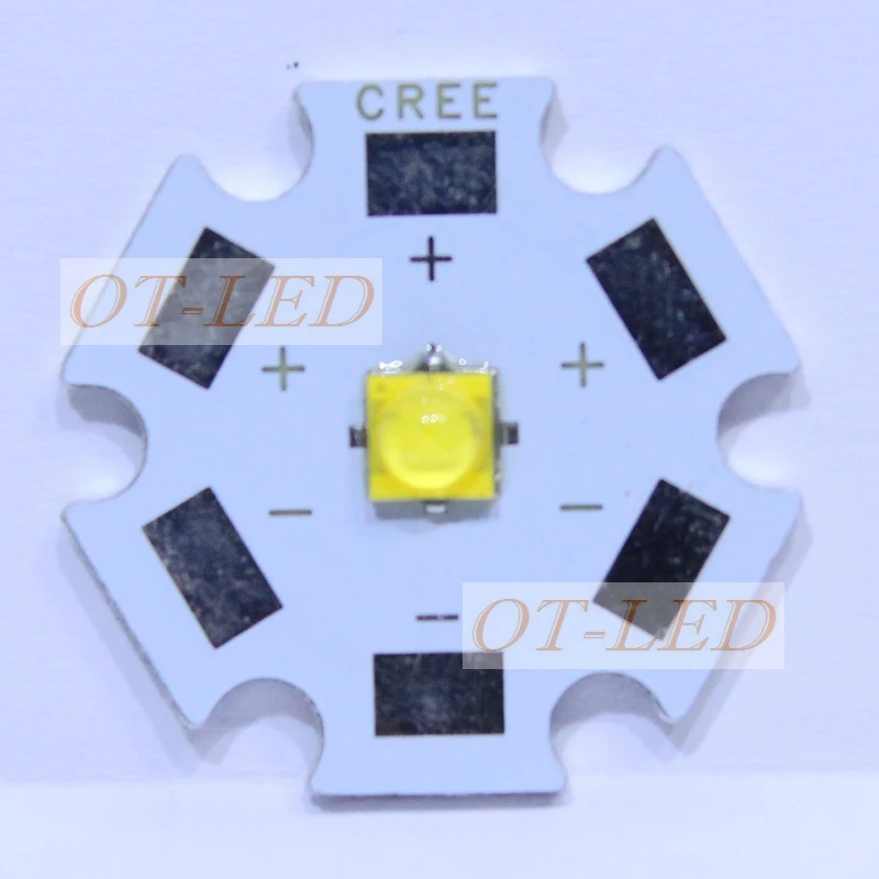 10 шт. 100 шт. CREE XTE индикатор XT-E 1-5 Вт светодиодный излучатель чистый белый 6000 К нейтральный белый 4500 к теплый белый 3000 К диодный чип с 20 мм PCB