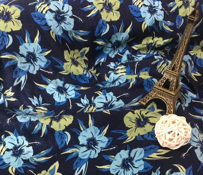 

printing of cotton fabrics are violet blue DIY tailor fashion fabric