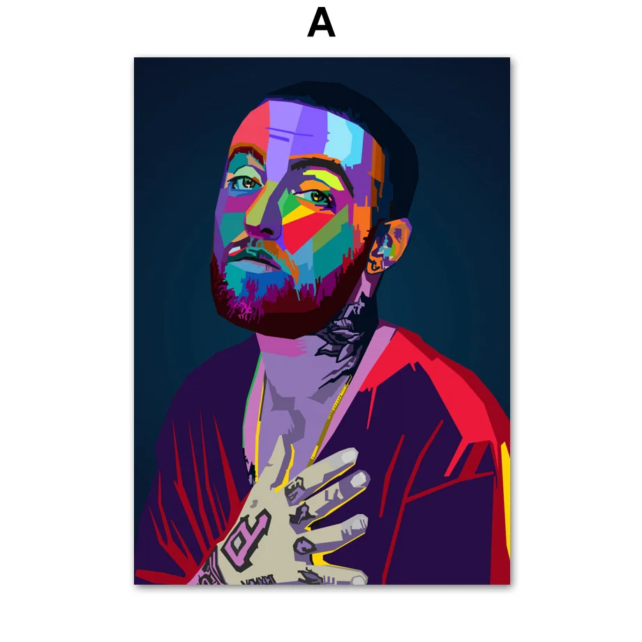A Lil открытым, рэпер Тайлер XXXTentacion Wall Art Холст Картина Nordic Плакаты и принты настенные картины для Декор в гостиную - Цвет: A