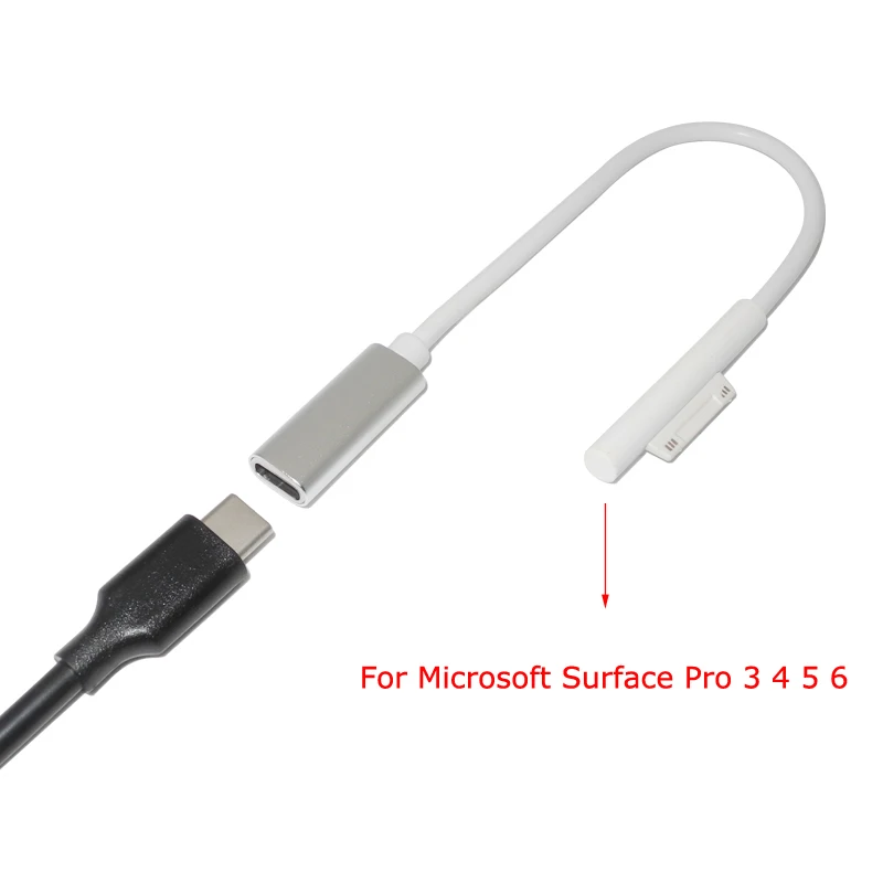

USB Type C PD адаптер питания, конвертер, штекер постоянного тока, зарядный кабель, шнур для Microsoft Surface Pro 3 4 5 6, зарядное устройство для Surface Go