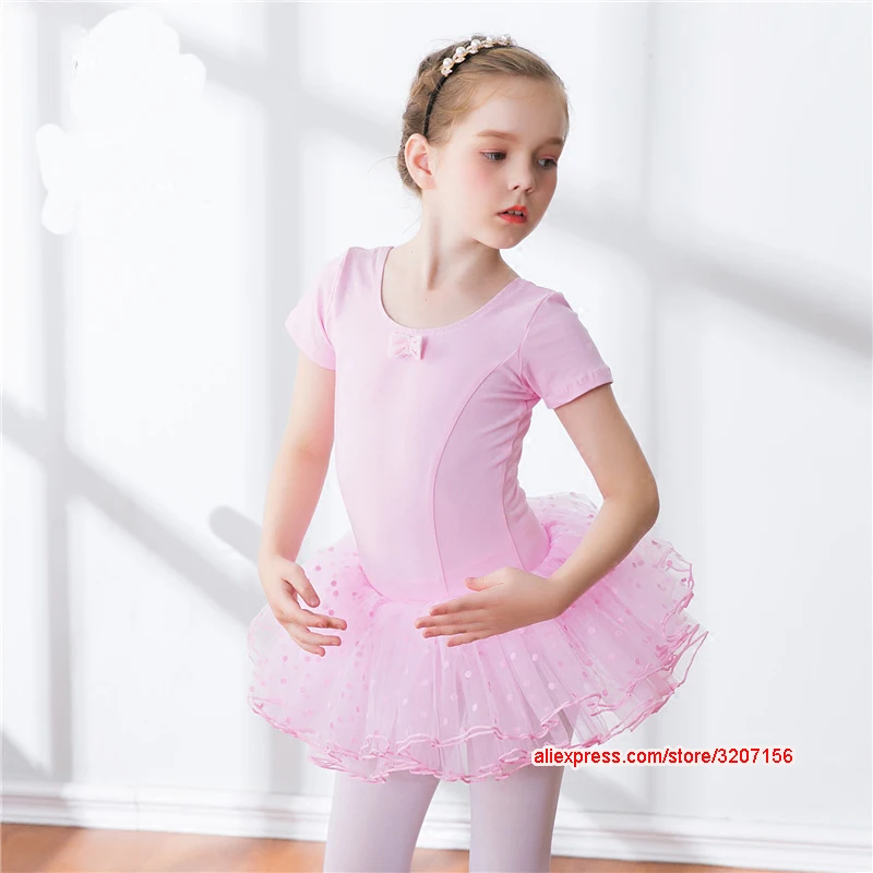 Балетное платье с длинными рукавами для девочек розовое балетное трико