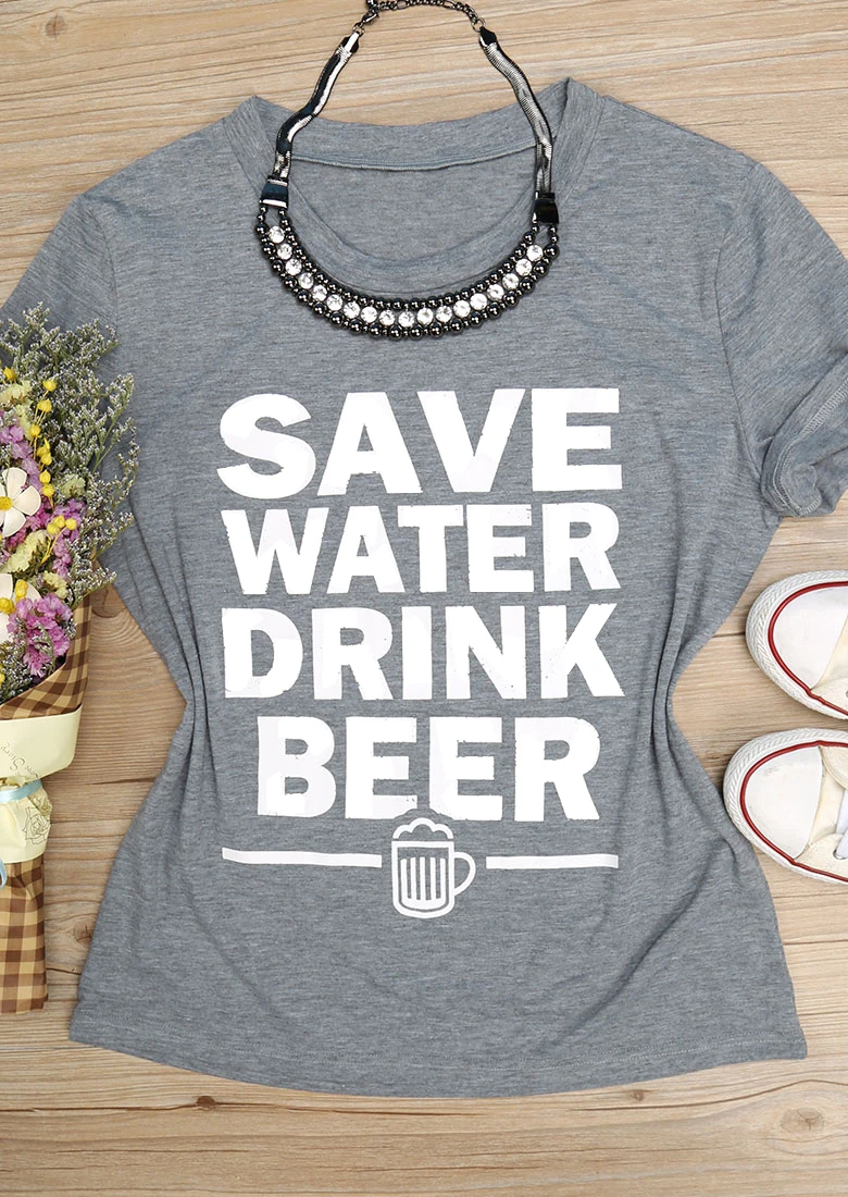 

Футболка с надписью «Save Water Drink», летняя хлопковая Футболка с графическим слоганом, милые футболки унисекс, футболки tumblr, топы, художественна...