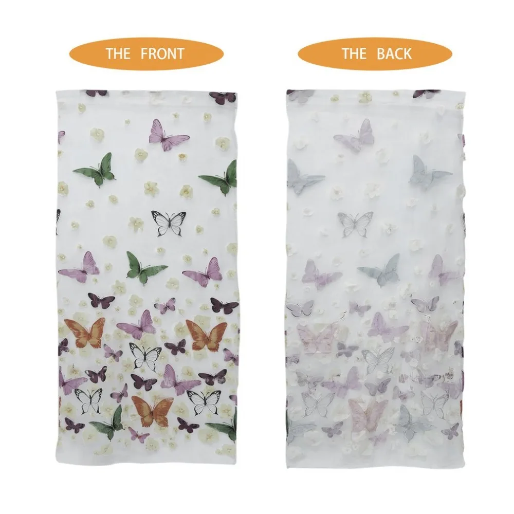 Шторы из вуали с бабочками разделитель занавески для окна драпированные панели