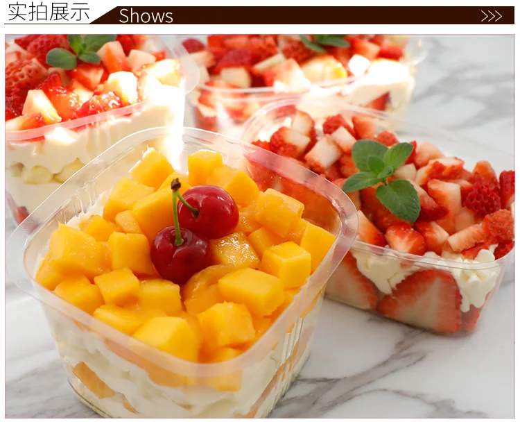 Прозрачная упаковочная коробка для DIY Деревянных отрубей чашка сои молоко бисквит выпечки одноразовые фрукты спасательные тысячи слоев торт коробка