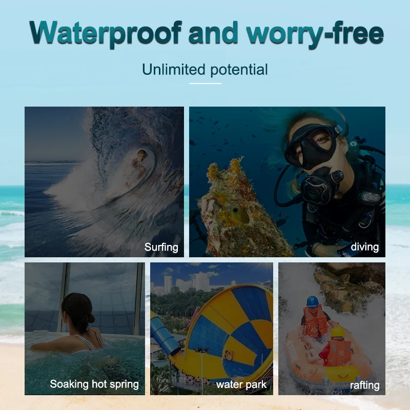 KUULAA Waterproof Phone Pouch Underwater Swimming Bag for Xiaomi iPhone Huawei Samsung Mobile Phone Diving Swim Spa Boat