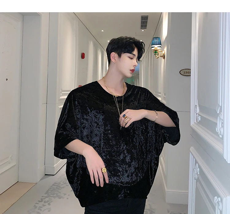 Мужской велюровый сарафан с коротким рукавом оверсайз черная белая футболка Мужские Женские уличные хип хоп Свободные повседневные футболки для пар футболки
