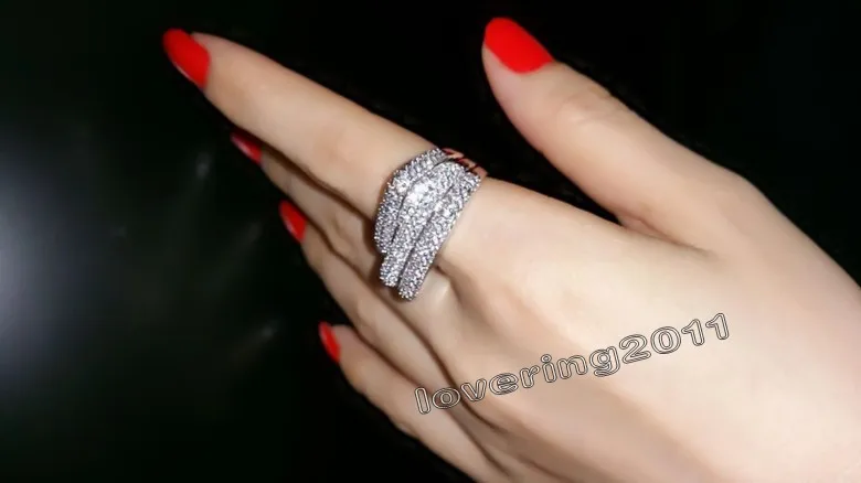 Choucong винтажный набор когтей 240 шт камень 5A Циркон Камень 10KT белый золотой