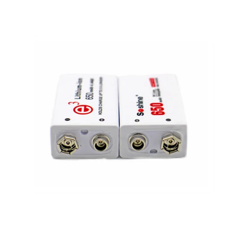 Soshine 1/2/4pcs 650mAh 9V 6F22 Li-ion Lithium Rechargeable Battery for Electronic Smoke Guitar | Электроника