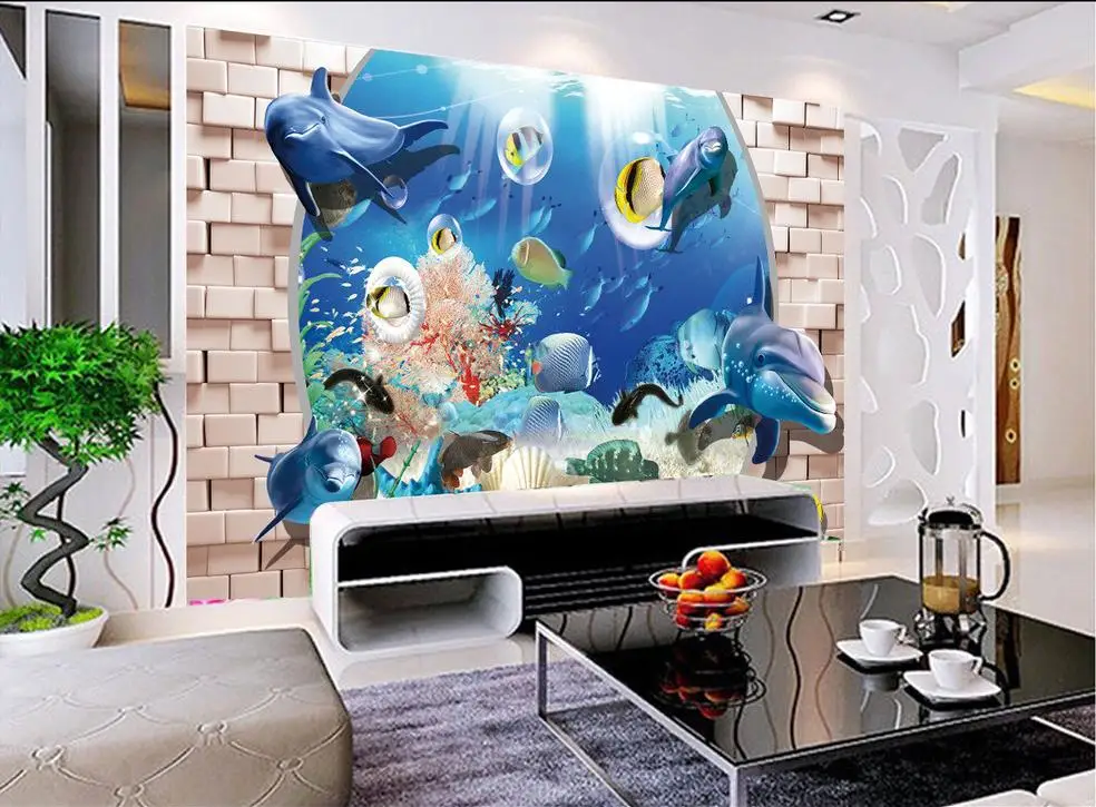 Фотообои для стен большие 3D стерео романтические океанские фотообои гостиной 3d