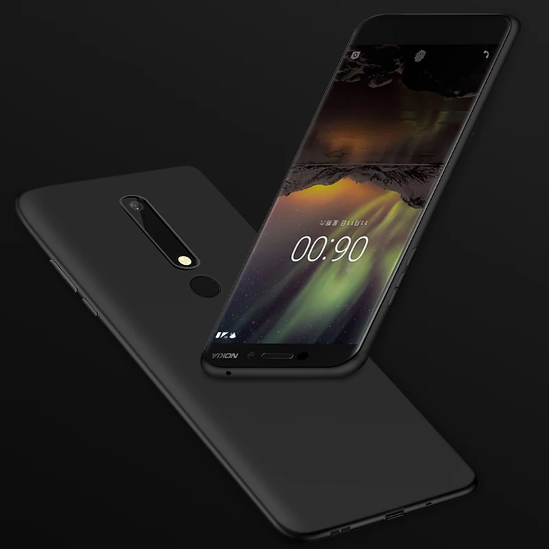 Для Nokia 6 2018 силиконовый матовый Мягкий ТПУ черный чехол для 1 5 8 7 X6 TA-1068 TA-1050 TA-1043 |