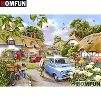 homfun full squareround drill 5d diy diamond painting country landscape embroidery cross stitch 5d home decor gift a07268