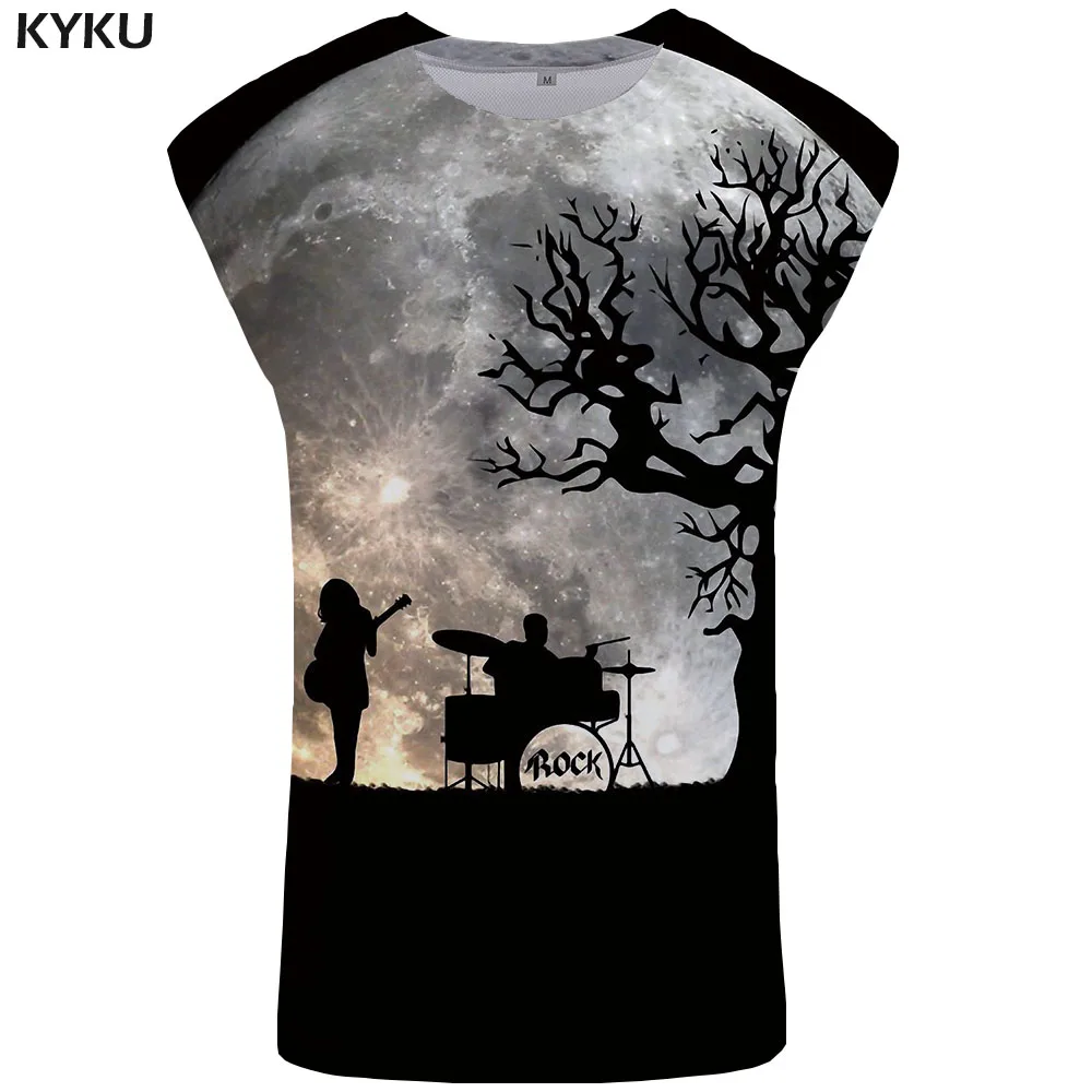 Бренд KYKU майка на бретелях для мужчин Moon Stringer Tree Ftness одежда в стиле панк-рок