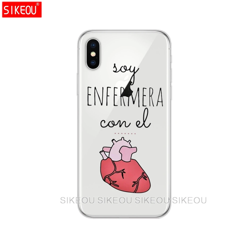 Силиконовая крышка чехол для iPhone 6X8 7 6s 5 5S SE плюс 10 чехол мультфильм медицина медсестра прозрачный в виде ракушки