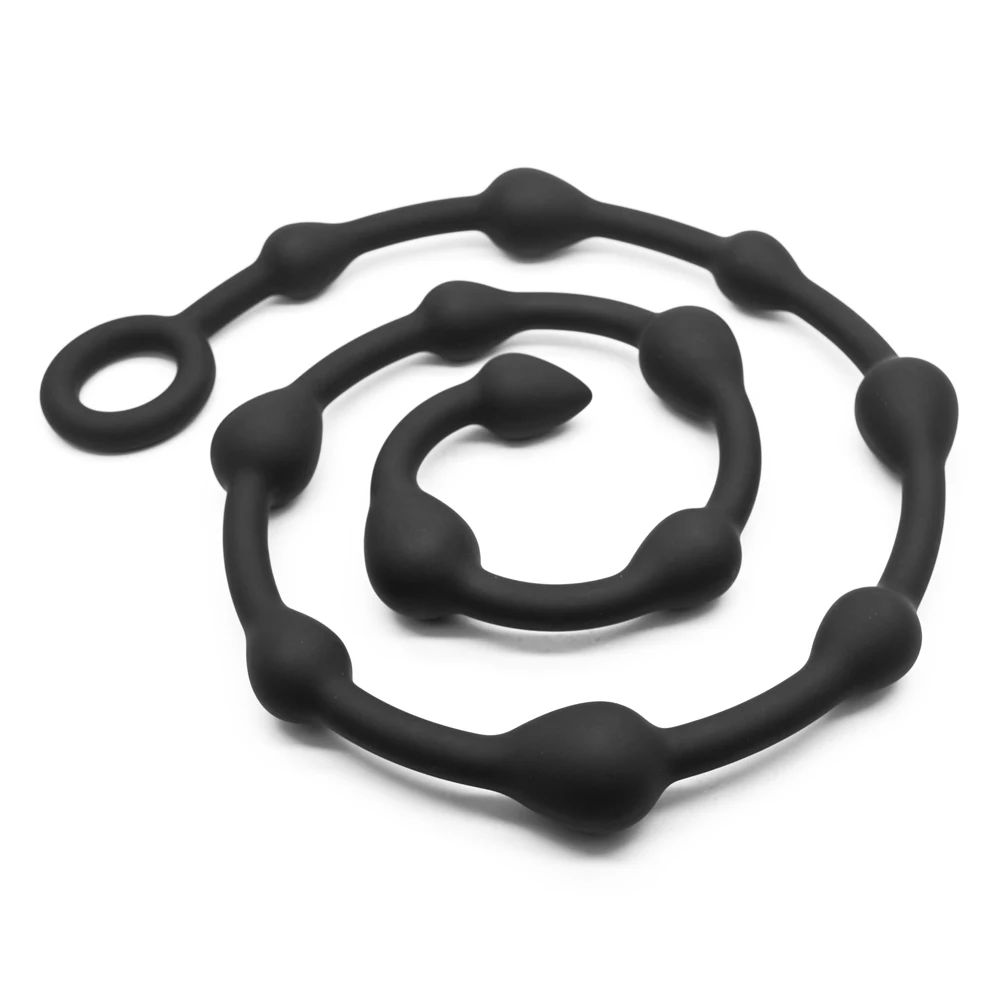 111cm Anal Butt Plug Silicone Beads Long with Safe Pull Ring Dilatator Ball Ass Massage Buttplug | Красота и здоровье
