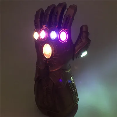 LED Gloves Мстители 4 эндшпиль перчатки Таноса Косплэй Опора Мстители перчатки со светодиодами ПВХ Бесконечность Gauntlet дети, игрушки для взрослых Хэллоуин вечерние Новые - Цвет: LED Gloves