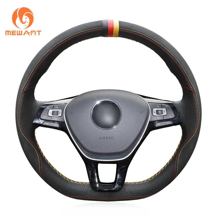 Чехол MEWANT из натуральной кожи для руля Volkswagen VW Golf 7 (VII) Polo Arteon Caddy Jetta Passat Alltrack