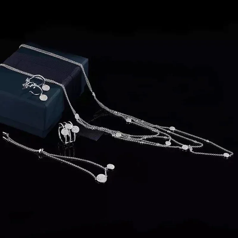 Цепочка с кольцом из фианита украшение для свадьбы или вечерние ринки однотонное