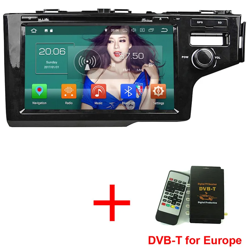 KLYDE " ips 4G Android 8,0 Octa Core 4G B Оперативная память 32 ГБ Встроенная память RDS DVD мультимедиа плеер радио gps для Honda Fit Jazz - Цвет: Radio x DVB-T TV Box