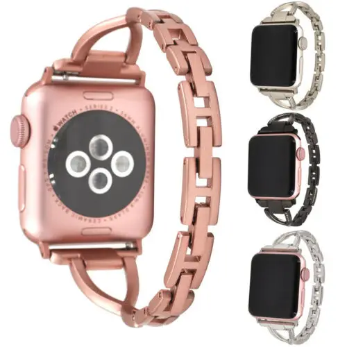 38 мм/42 мм браслет из нержавеющей стали женский ремешок для Apple Watch 3 2 1 Элегантный и