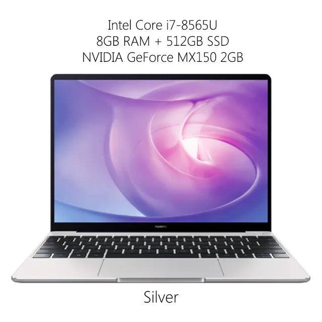 i7 512G MX150 Sliver Ноутбук HUAWEI MateBook 13 дюймов Win10 Intel Core i5/i7 8265U четырехъядерный 1,6 ГГц 8 ГБ ОЗУ 256 ГБ SSD ноутбук с отпечатком пальца - Цвет: i7 512G MX150 Sliver