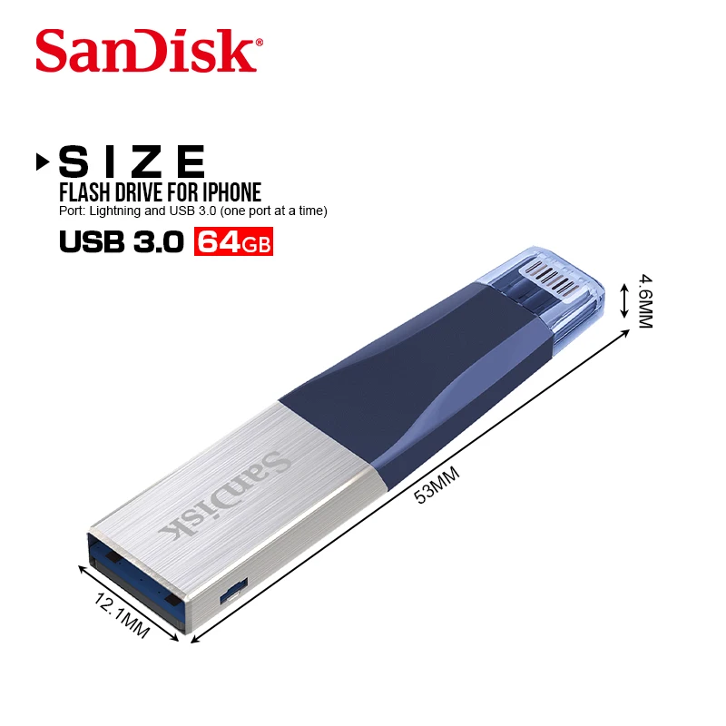 SanDisk USB флеш накопитель iXPand OTG Lightning разъем U диск 3 0 палка 32 Гб 64 128 ГБ накопители MFi