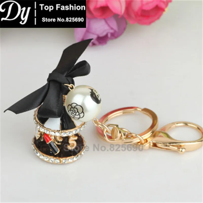 Автомобильный Кристальный брелок для ключей губная помада цветочные сумки с