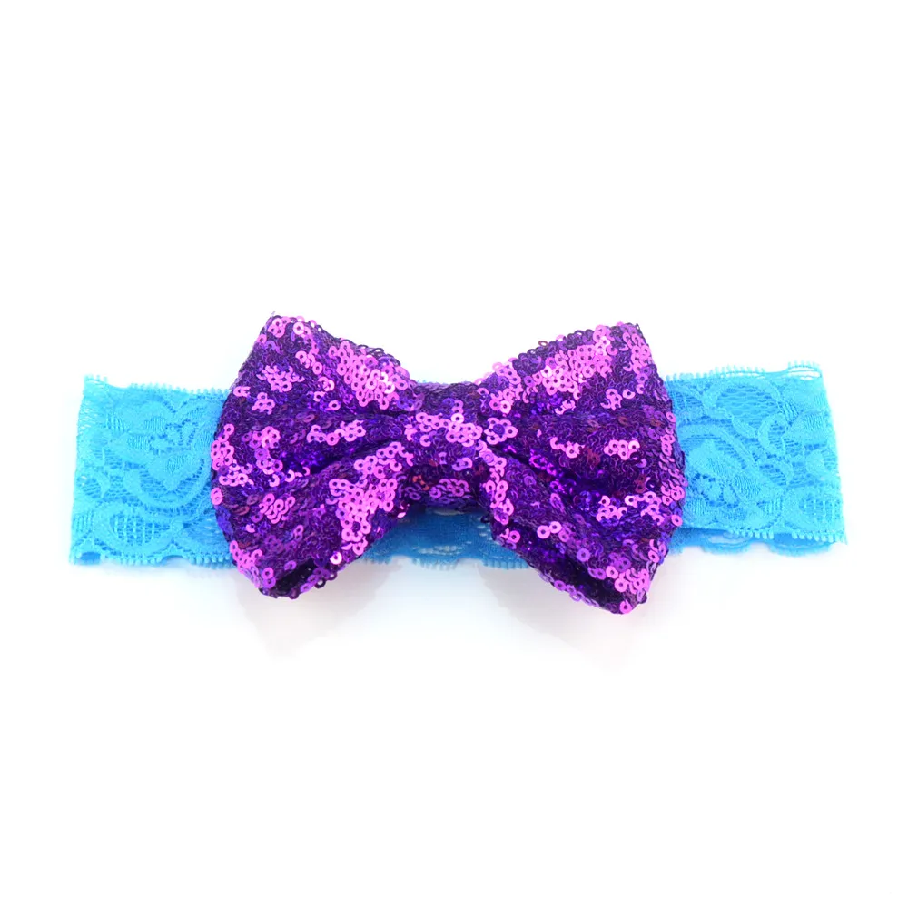 20 шт./лот 11 см большой блестящий беспорядочные блестки бантик ободок с бантом