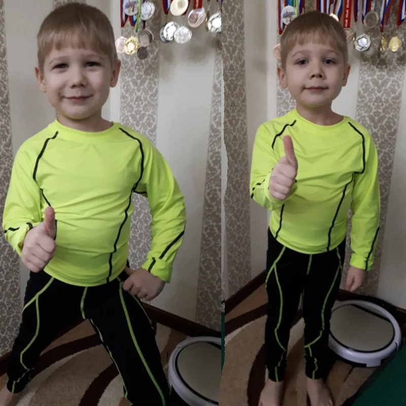 Детская спортивная одежда, зимнее термобелье, Детский костюм, спортивная одежда для детей, Детский комплект Рашгард, Компрессионные спортивные костюмы