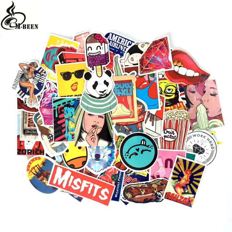 Наклейки в западном стиле 50 шт./лот не повторяющиеся сексуальная женщина панда