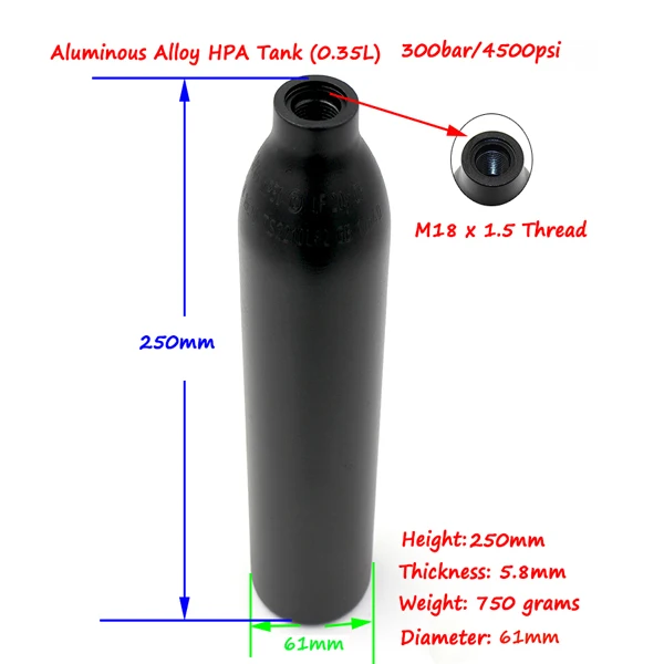 QUPB PCP Пейнтбол 300BAR высокое Давление цилиндры M18x1.5 нить 200cc 350cc 450cc|Пейнтбольные