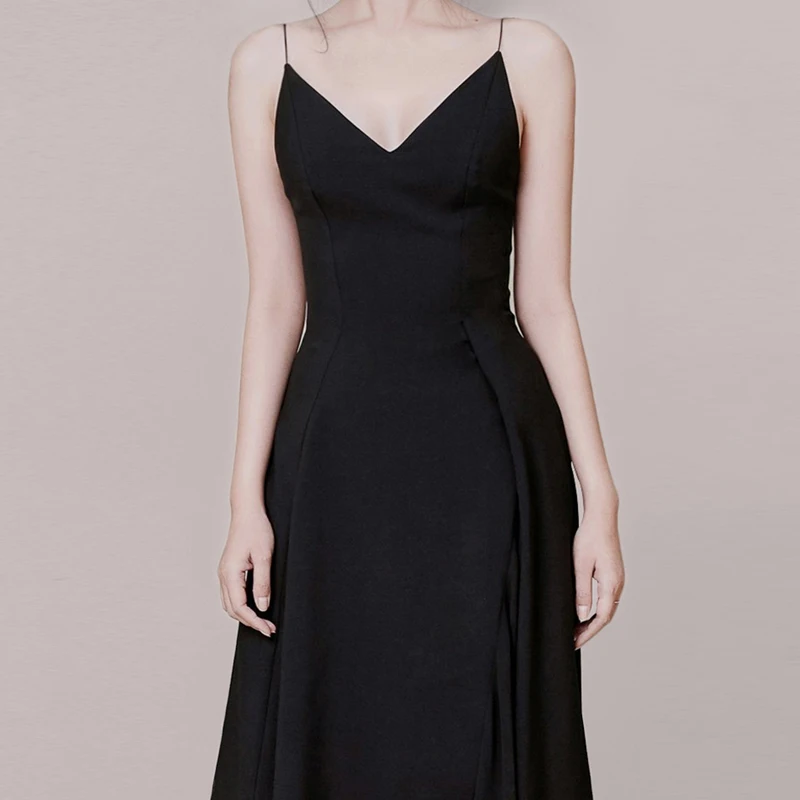 

Max Spri 2019 Bandage Dress New Women Spaghetti Strap Deep V Backless Ruffles Irregular Hem Midi Sexy Club Party Dresses