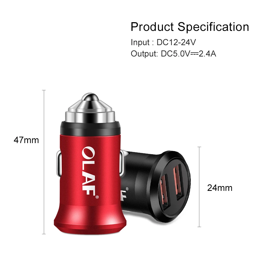 Автомобильное зарядное устройство OLAF Mini USB мобильный телефон планшет 2.4A быстрая