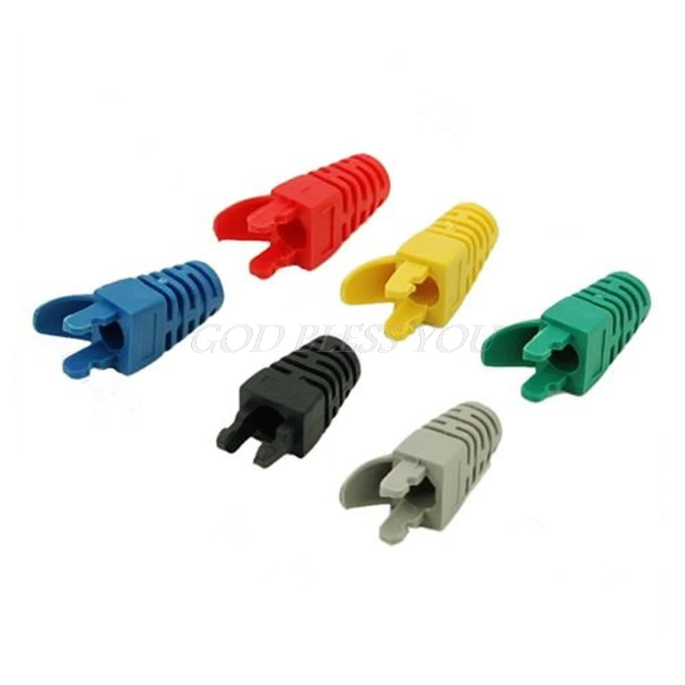 

50pcs RJ45 Cap Connector CAT5E CAT6 RJ45 Plug Cap Ethernet Network Cable Strain Relief Boot RJ45 Plugs Protect Boot Caps
