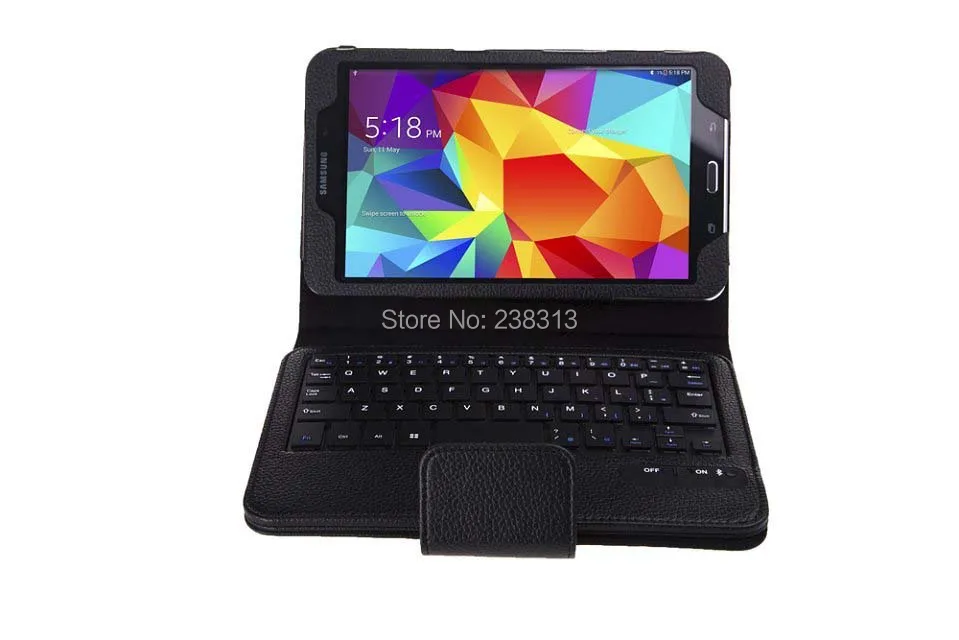 Русская Съемная Беспроводная Bluetooth клавиатура и кожаный чехол для Samsung Galaxy Tab 4 8 0