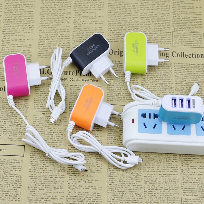 AC Charger Adapter 3.1A USB Port Wall Charging For Home Travel Android Mobile Phone Dropshipping | Мобильные телефоны и
