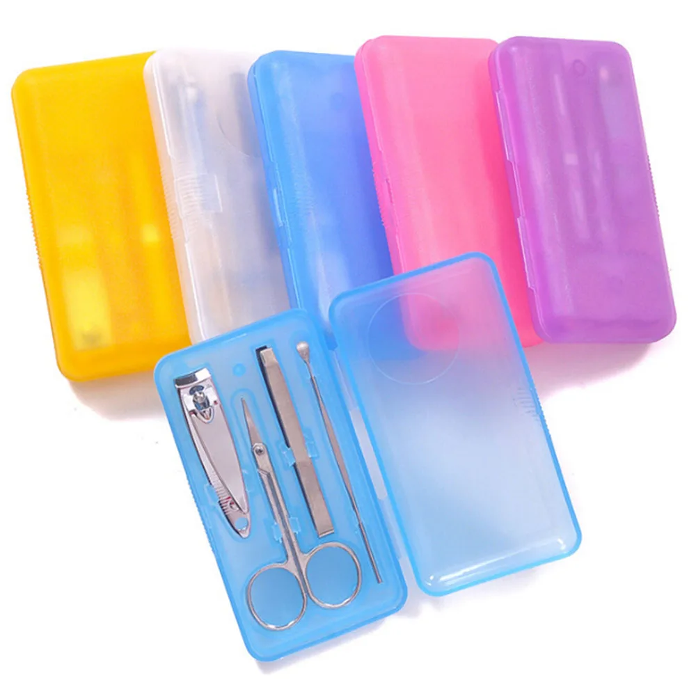 

4 Piece Manicure Set Nail Clipper Tweezer Scissor Earpick Nail File Tool Set