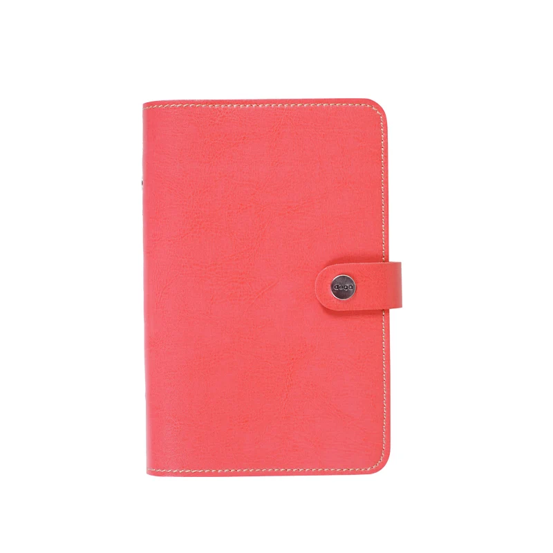 Pink Fastener Персональный органайзер, кожаный перстень в деловом стиле, Офисная записная книжка, милый Kawaii порядок дня, планировщик,, журнал для путешествий, A5 - Цвет: Pink Fastener