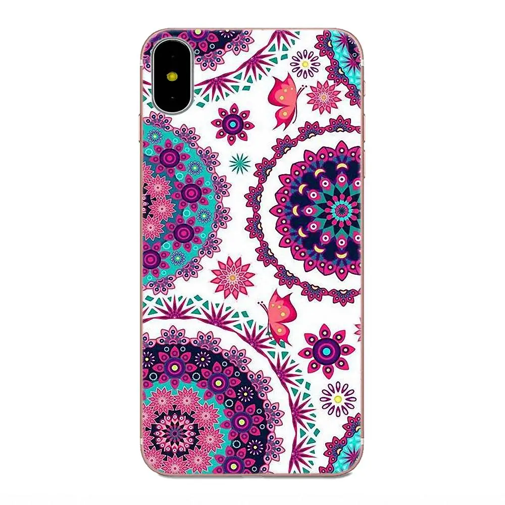 Мягкий чехол для телефона с цветочным рисунком Мандала хна Samsung Galaxy Note 5 8 9 S3 S4 S5 S6 S7