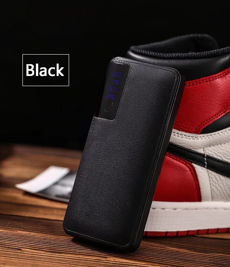 10000 mAh 18650 power Bank кожаная Зарядка сокровище Портативный Мобильный Внешний