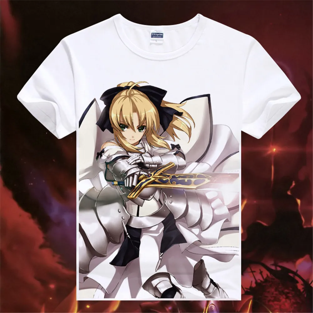 Косплей японское аниме Fate Grand order FGO футболки с принтом в синюю полоску топы