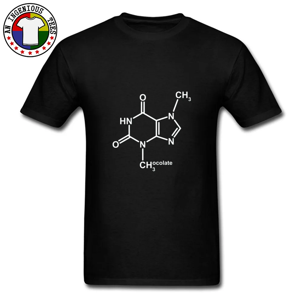 Theobromine Molecule Chocolate Pattern Men T Shirts Chemical Molecular Structure Happiness Cytokines Father Tshirts Cotton