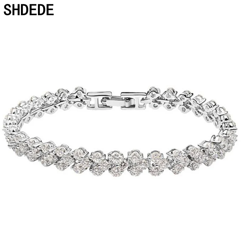 SHDEDE австрийский кристалл от Swarovski шарм браслеты для женщин Мода красочные известная марка ювелирных изделий-25067