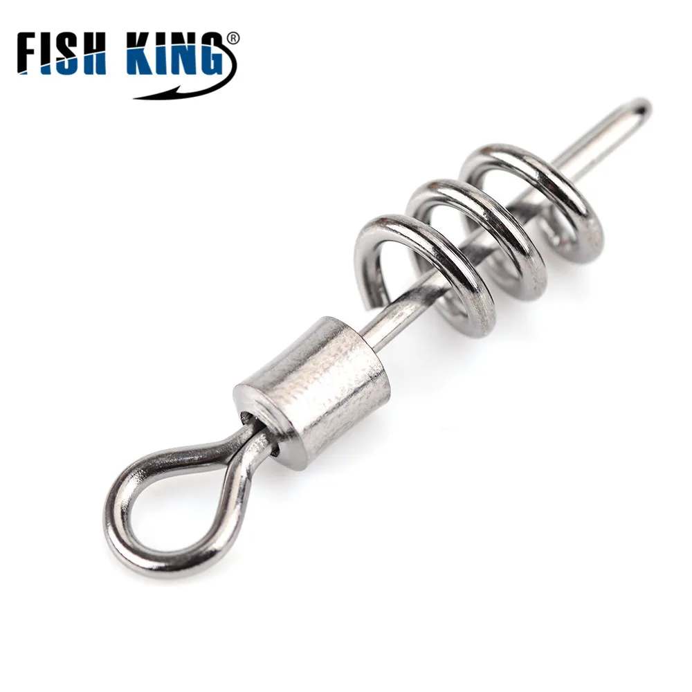 FISH KING 1 упаковка 1/0#3/0#2#4#6#8#10# рыболовный винт, поворотный крючок для ловли рыбы, разъем для приманки, рыболовные снасти