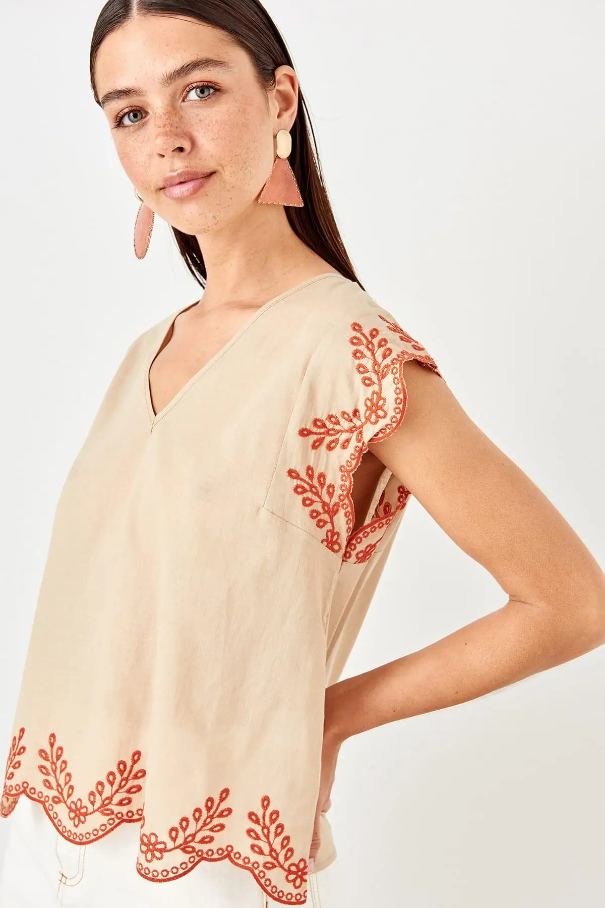Trendyol камень вышивка деталь Bluz TWOSS19GK0039| |