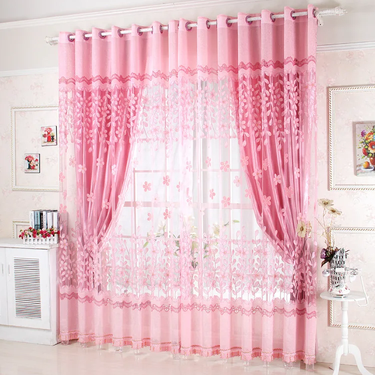Оптовая продажа! Шторы s Роскошные готовые зеленый/розовый для отеля вышитый тюль