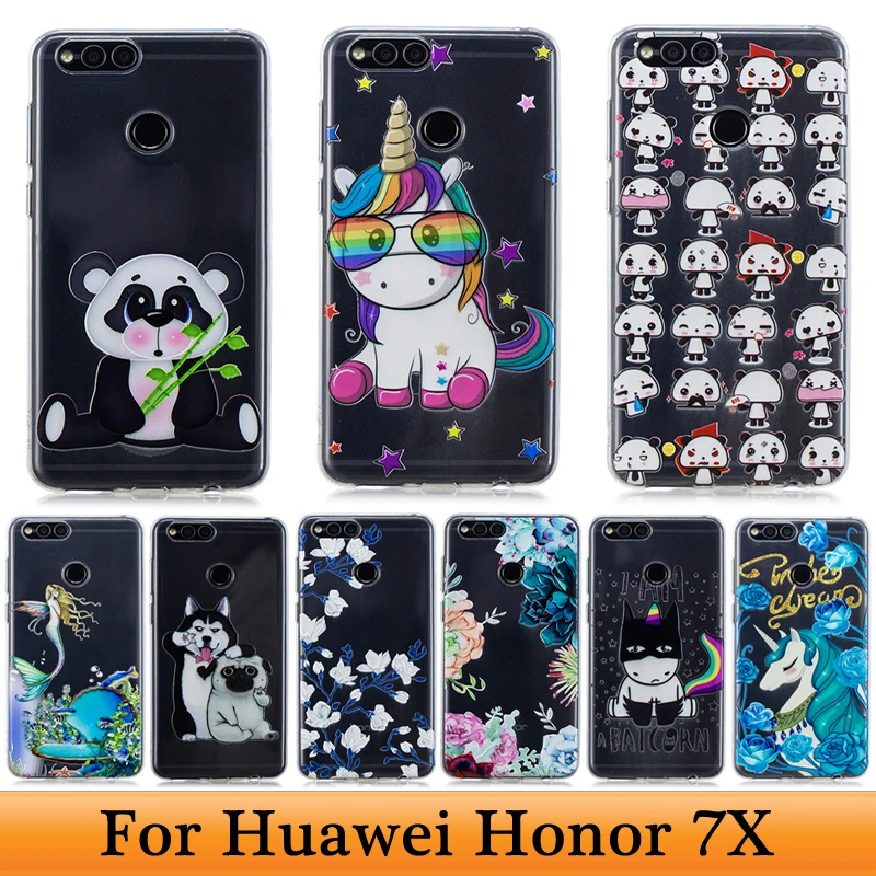 Чехол из ТПУ для Honor 7X чехол с принтом мягкий силиконовый Huawei X7 7 X Honor7X защитная